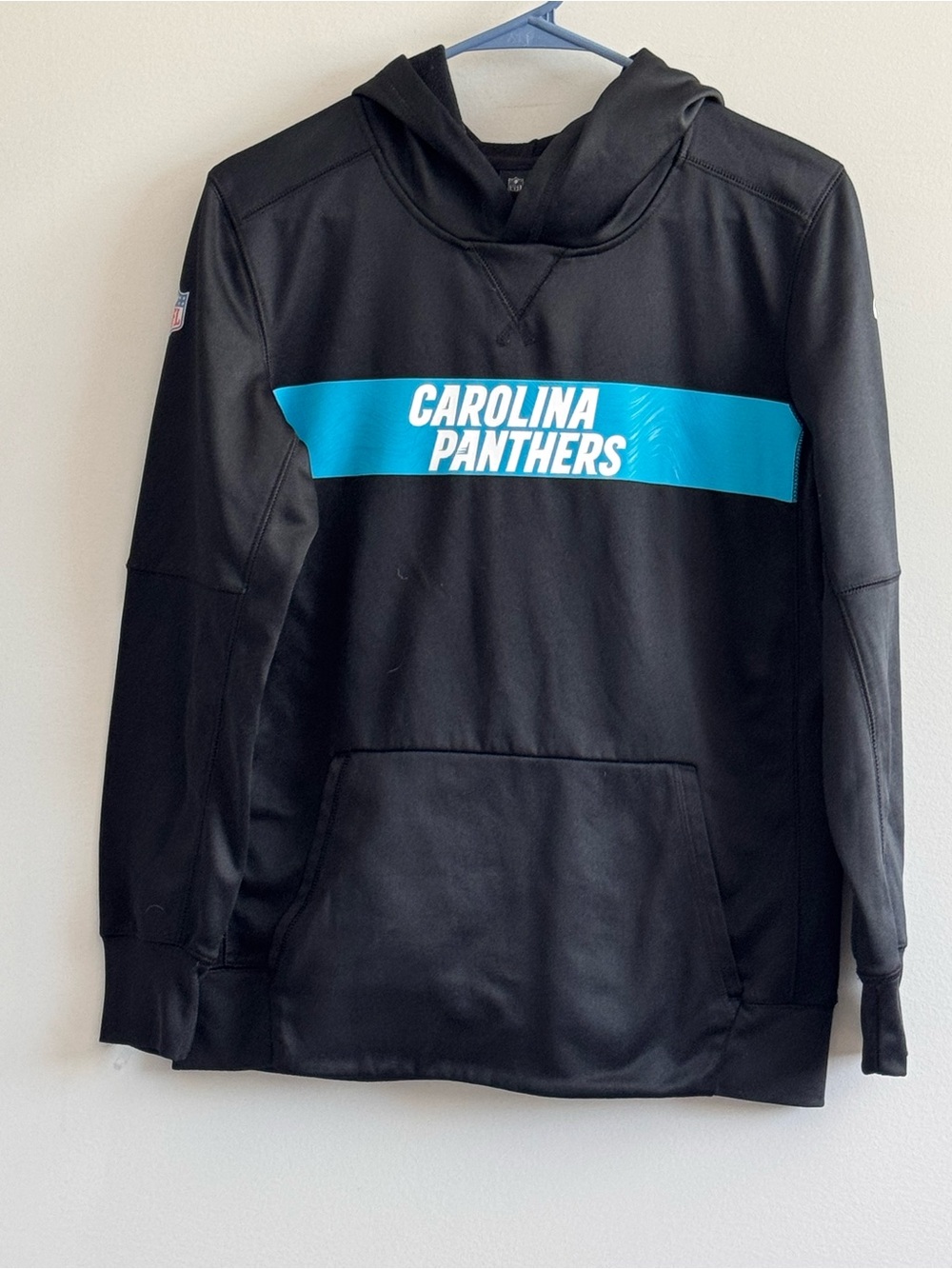 Nike‎ Carolina Panthers NFL Youth Large Therma Hoodie Black Blue